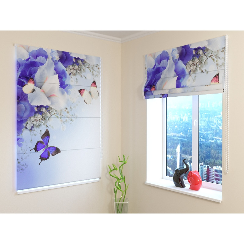 92,99 €Tenda a pacchetto -farfalle e fiori di iride - IGNIFUGA