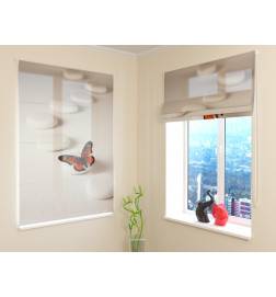 Roman blind - with a butterfly and stones
