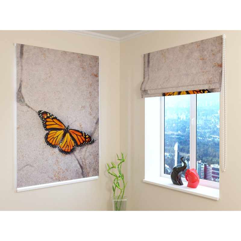 92,99 € Roman blind - with a butterfly on the stones - FIREPROOF