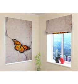Roman blind - with a butterfly on the stones - DARKENING