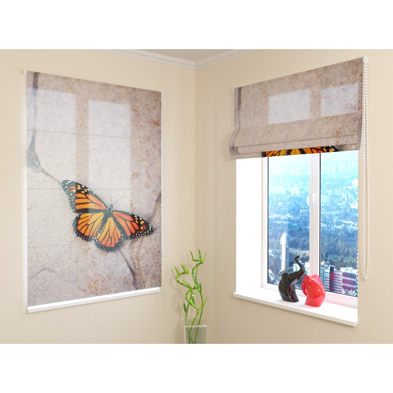68,00 € Roman blind - with a butterfly on the stones