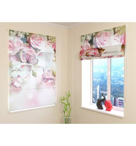 Roman blind - with butterflies and roses - ARREDALACASA