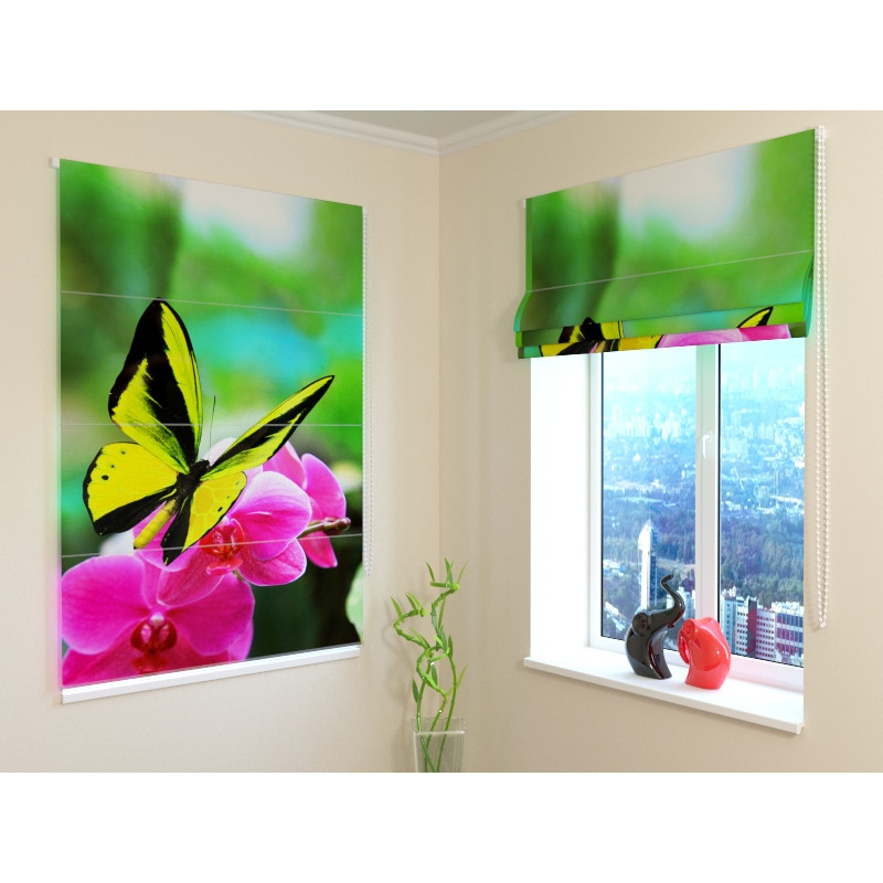 92,99 € Roman blind with a colored butterfly - FIREPROOF