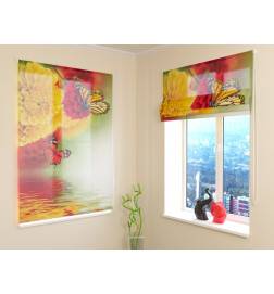 Roman blind - with red butterfly - FIREPROOF