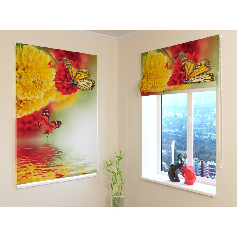 68,50 € Roman blind - with red butterfly - OSCURANTE 68,50 € Roman blind - with red butterfly - OSCURANTE