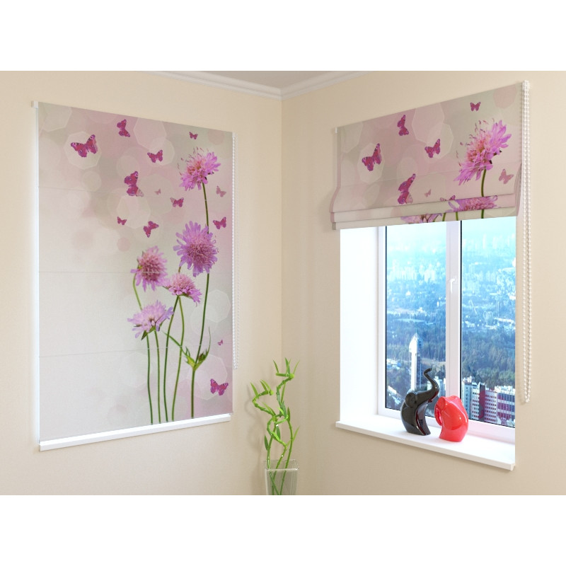 68,50 € Roman blind - with a pink butterfly - BLACKOUT