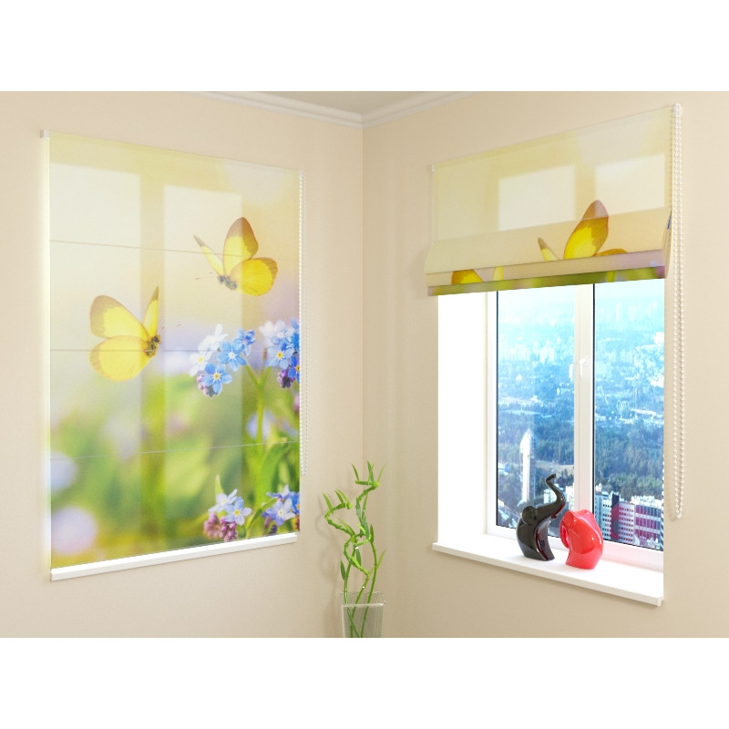 68,00 € Roman blind - with yellow butterflies - ARREDALACASA