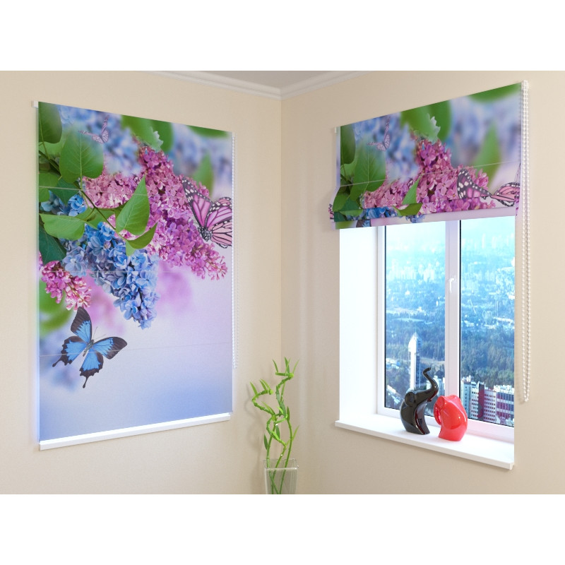 92,99 € Roman blind - with the butterfly in the garden - FIREPROOF