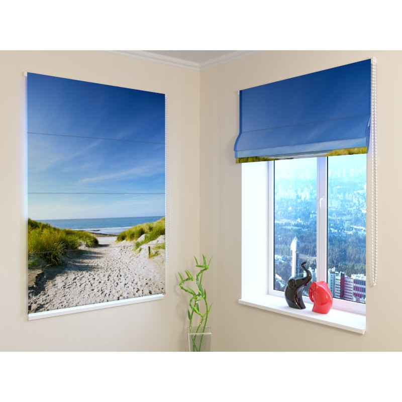 68,50 € Raffrollo – Gehweg am Strand – BLACKOUT