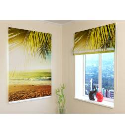Roman blind - with palm tree and sea - FIREPROOF