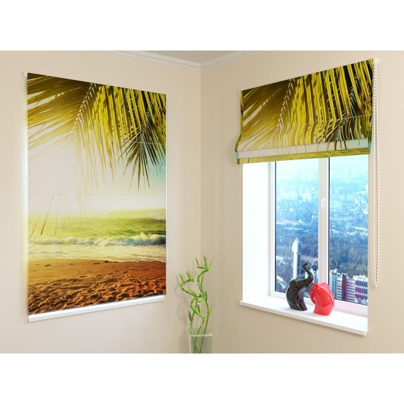 92,99 € Roman blind - with palm tree and sea - FIREPROOF