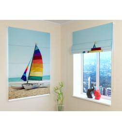 68,50 € Roman blind - with the boat on the beach - BLACKOUT