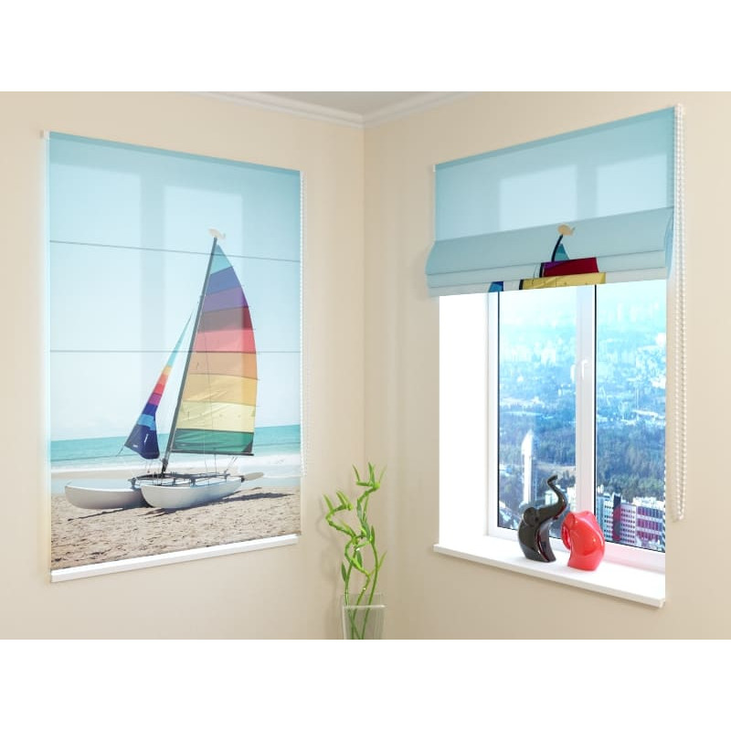 68,00 € Roman blind - with the boat on the beach