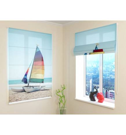 Roman blind - with the boat on the beach