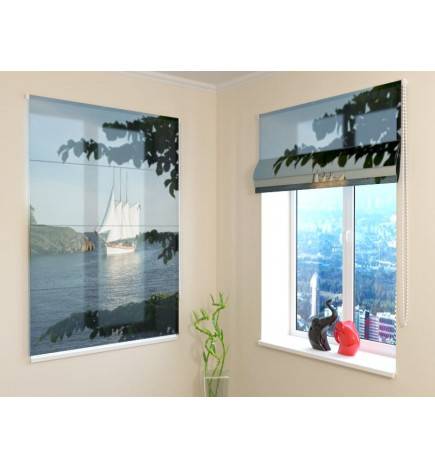 Roman blind - with a sailboat - FURNISH HOME