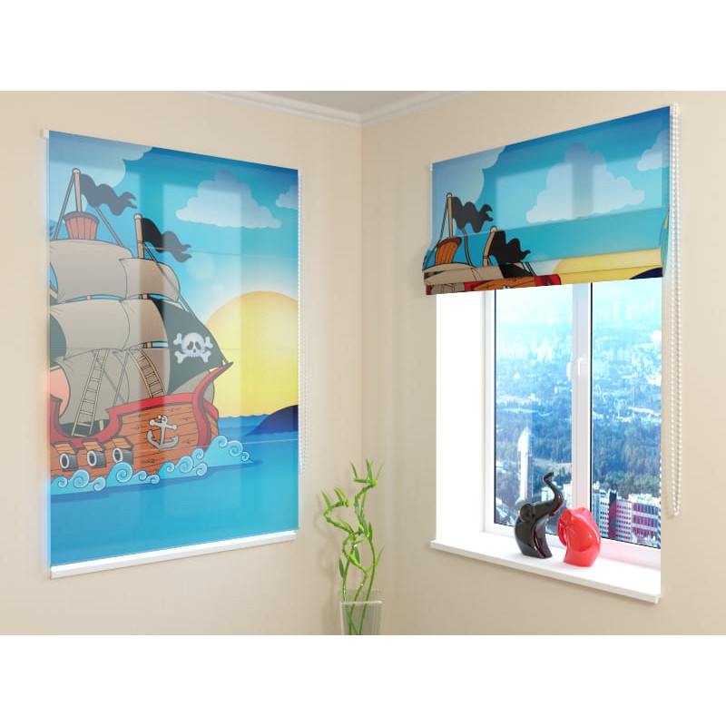 68,00 € Roman blind - with pirate boat - FURNISH HOME