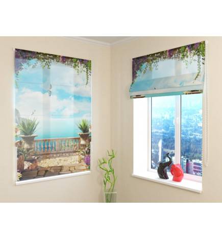 Roman blind - with a terrace overlooking the sea