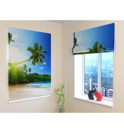 Roman blind - with a tropical island - BLACKOUT