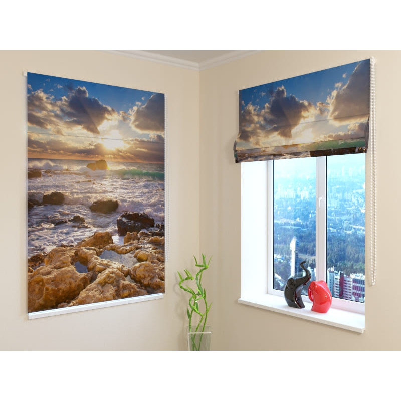 92,99 € Roman blind - with the rocks and the sea - FIREPROOF