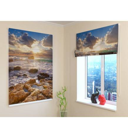 68,50 € Roman blind - with the rocks and the sea - DARKENING