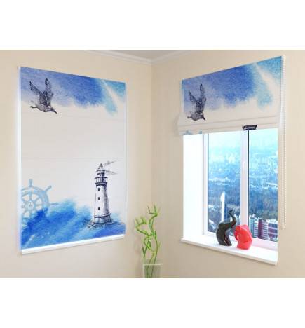 Roman blind - with the lighthouse in the sea - FIREPROOF