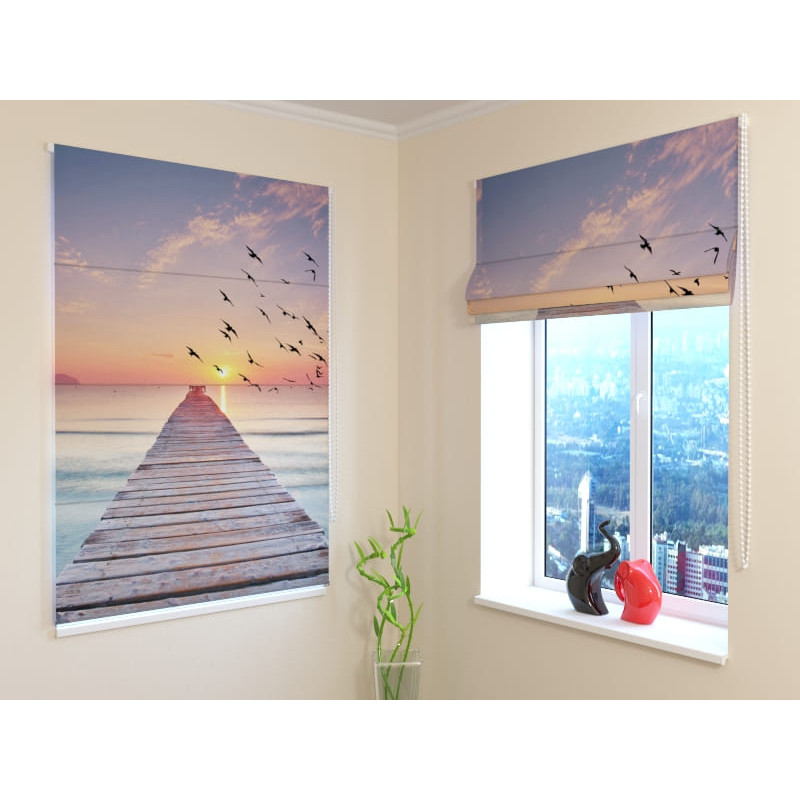 92,99 € Roman blind - with pier on the sea - FIREPROOF