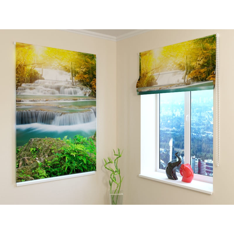 92,99 € Roman blind - with waterfalls in the woods - FIREPROOF