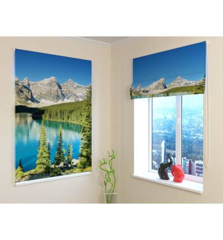 Roman blind - with a mountain lake - FIREPROOF