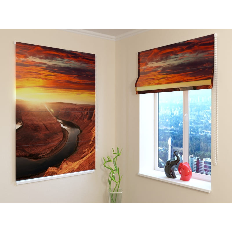 92,99 € Persiana romana - río en la montaña - IGNÍFUGO