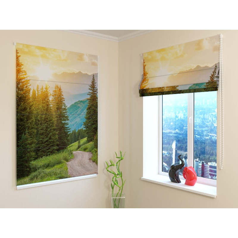 92,99 € Jaluză romană - pe drumul de munte - Ignifugă