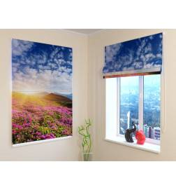 Roman blind - with mountain flowers - FIREPROOF