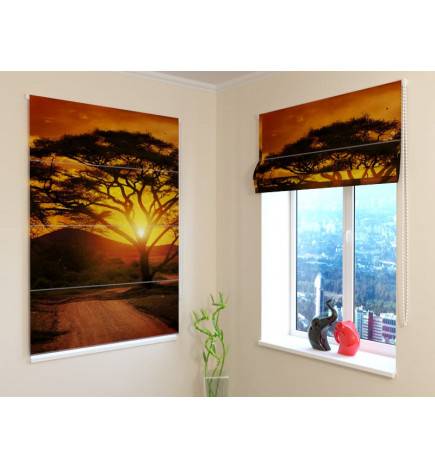 Roman blind - with African mountains - FIREPROOF