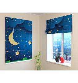 Roman blind - with the moon and the stars - DARKENING