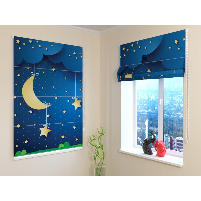 68,50 € Roman blind - with the moon and the stars - DARKENING