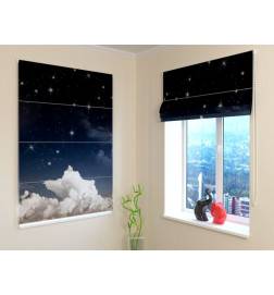 Roman blind - with clouds and stars - FIREPROOF