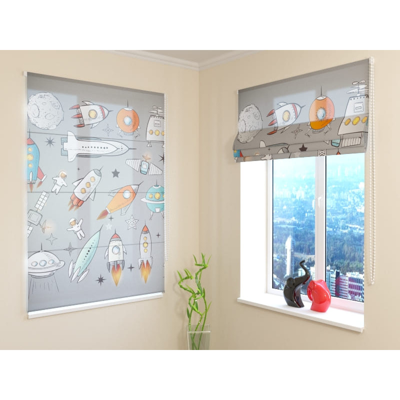 68,00 € Roman blind - with spaceships - FURNISH HOME