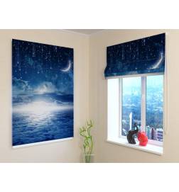 Roman blind - with the sea and the moon - FIREPROOF