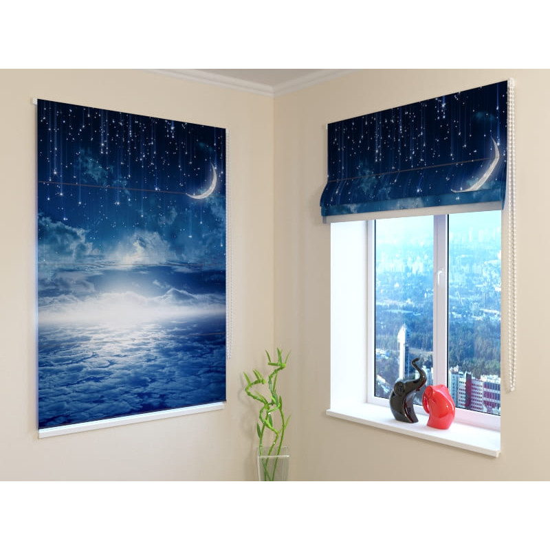 92,99 € Roman blind - with the sea and the moon - FIREPROOF