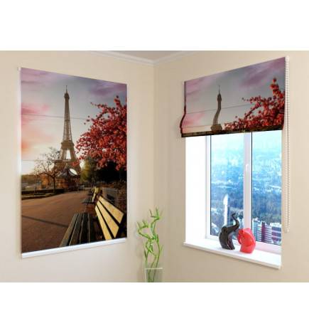 Roman blind - in front of the Eiffel tower - BLACKOUT