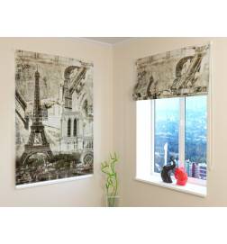 Roman blind - with black and white Paris - FIREPROOF