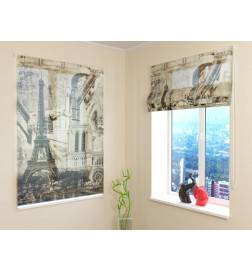 Roman blind - with Paris in black and white