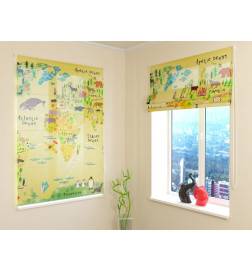Roman blind - with animal map