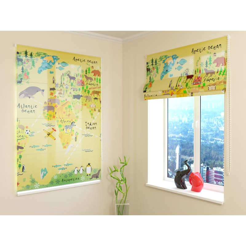 68,00 € Roman blind - with animal map