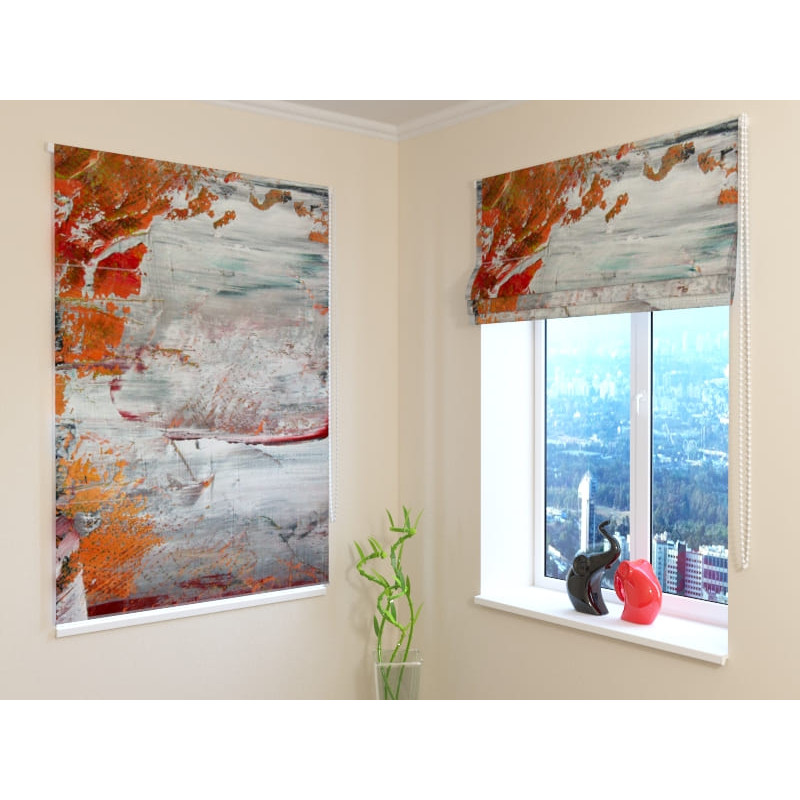 68,50 € Roman blind - with flowers on the wall - DARKENING