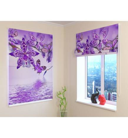Roman blind - with butterfly on the lake - FIREPROOF