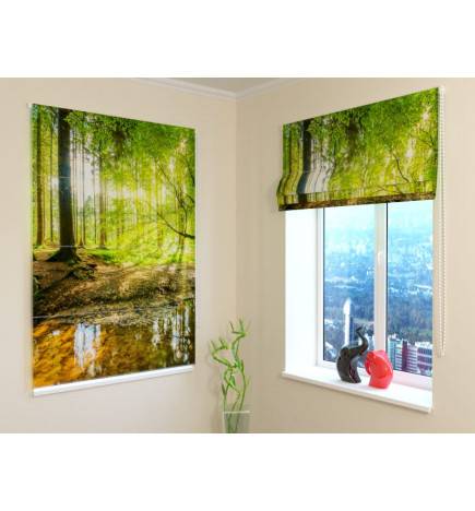 Roman blind - with the pond in the woods - FIREPROOF