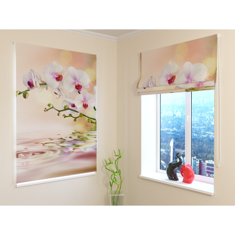 68,50 € Roman blind - with lake and orchids - DARKENING