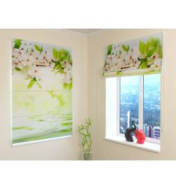 Roman blind - with lake and flowers - DARKENING