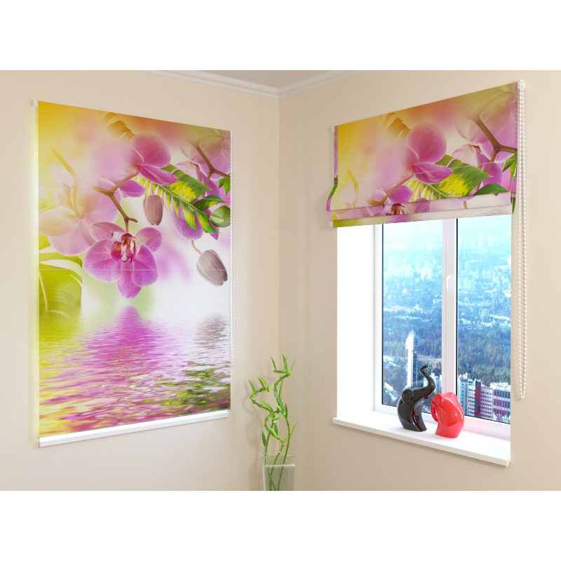 92,99 € Roman blind - with lake in bloom - FIREPROOF