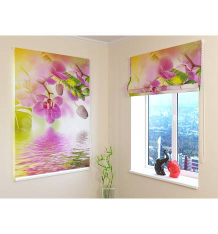 Roman blind - with lake in bloom - FIREPROOF